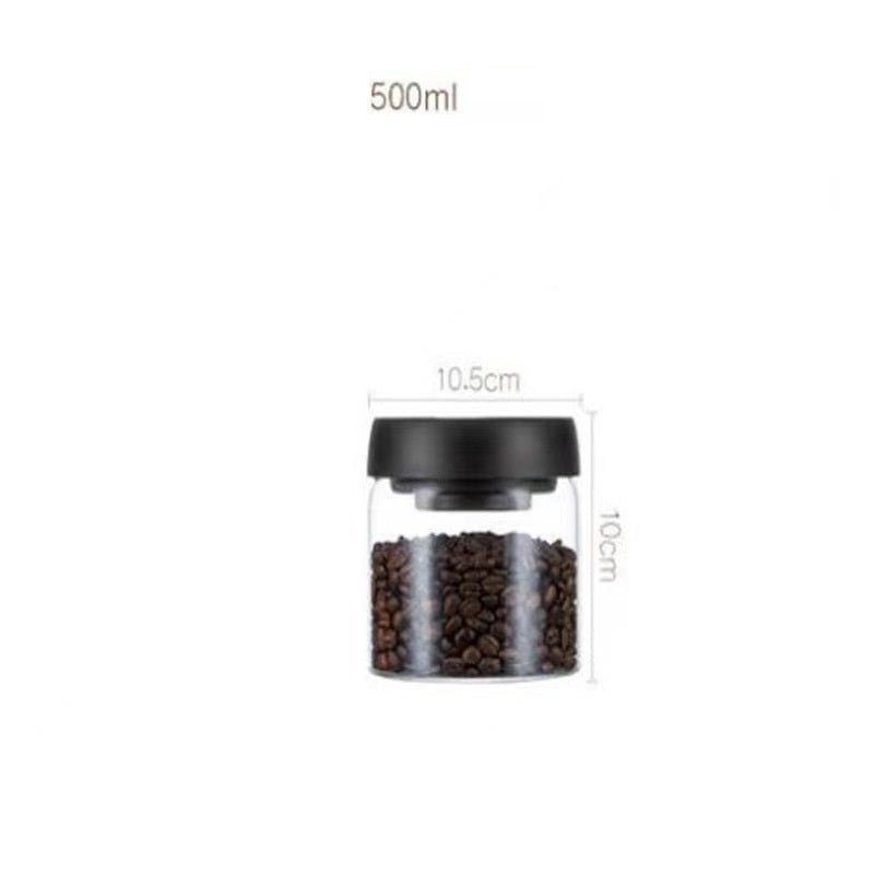 Vacuum Sealed Jug Set Black Coffee Beans Glass Airtight Canister Kitchen Food Grains Candy Keep Good Storage Jar Set Kitchen Gadgets - Asmota