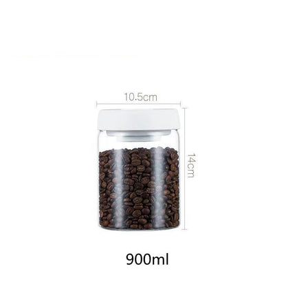 Vacuum Sealed Jug Set Black Coffee Beans Glass Airtight Canister Kitchen Food Grains Candy Keep Good Storage Jar Set Kitchen Gadgets - Asmota