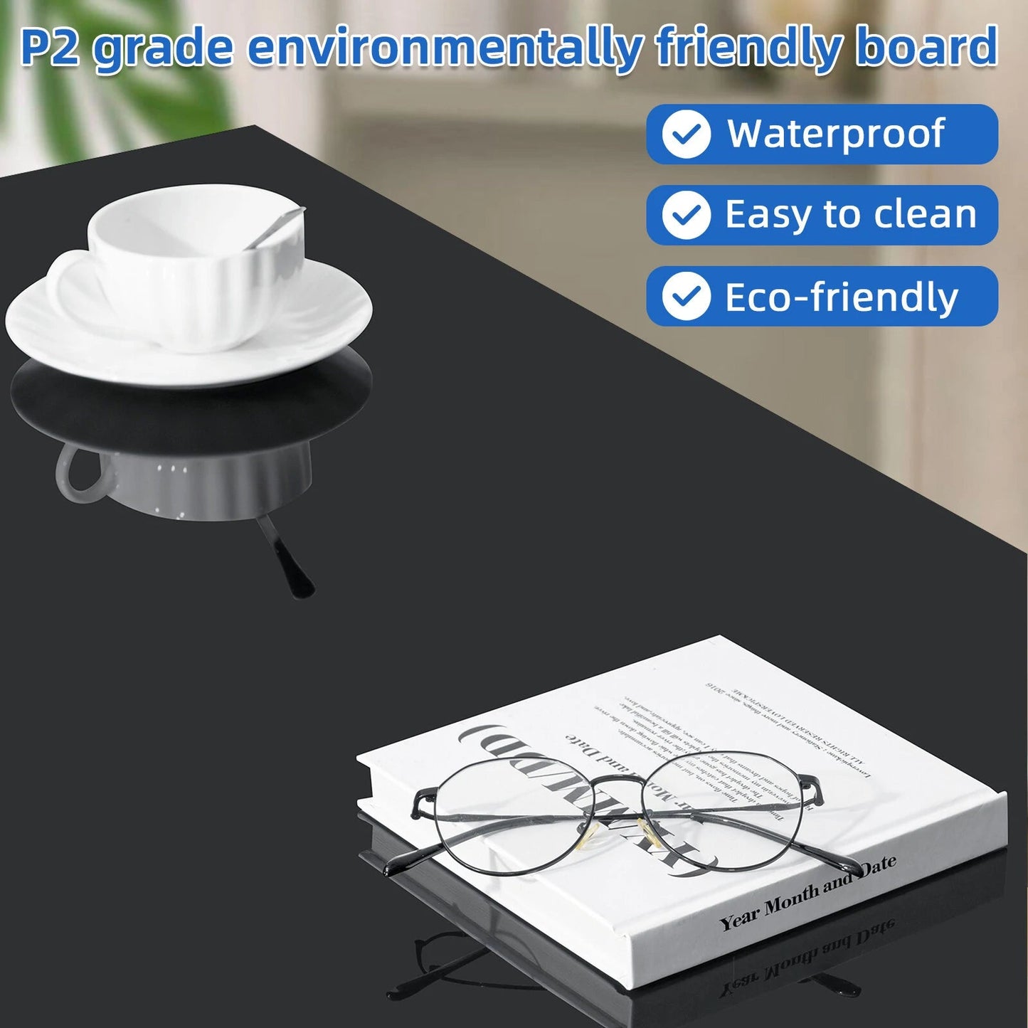 Versatile Lift Top Coffee Table with LED Lights High Gloss Surface Storage Compartment Drawers Adjustable Height P2 Grade Particle Board Strong 220 lbs Capacity Ideal for Living Room Office Bedroom - Asmota