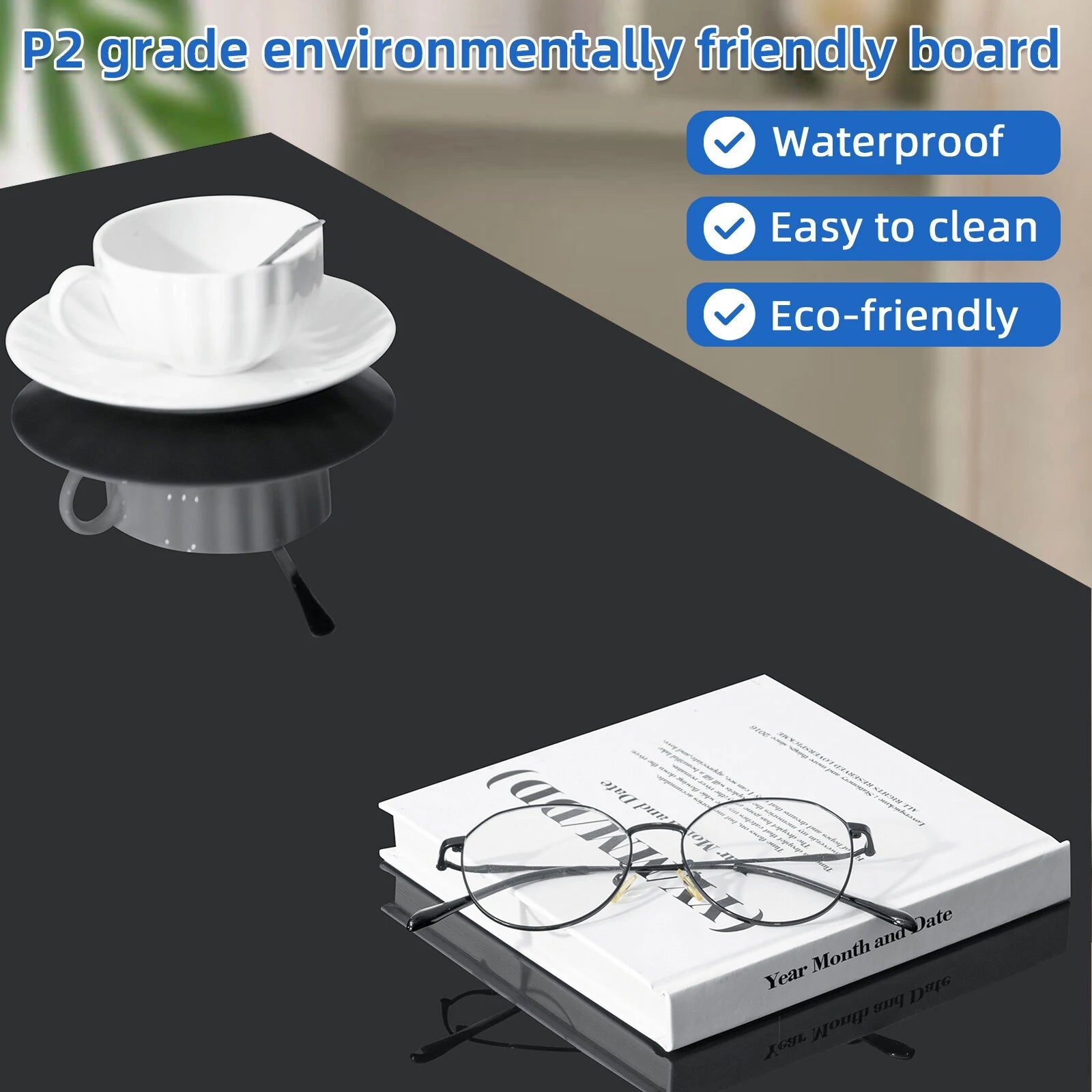 Versatile Lift Top Coffee Table with LED Lights High Gloss Surface Storage Compartment Drawers Adjustable Height P2 Grade Particle Board Strong 220 lbs Capacity Ideal for Living Room Office Bedroom - Asmota