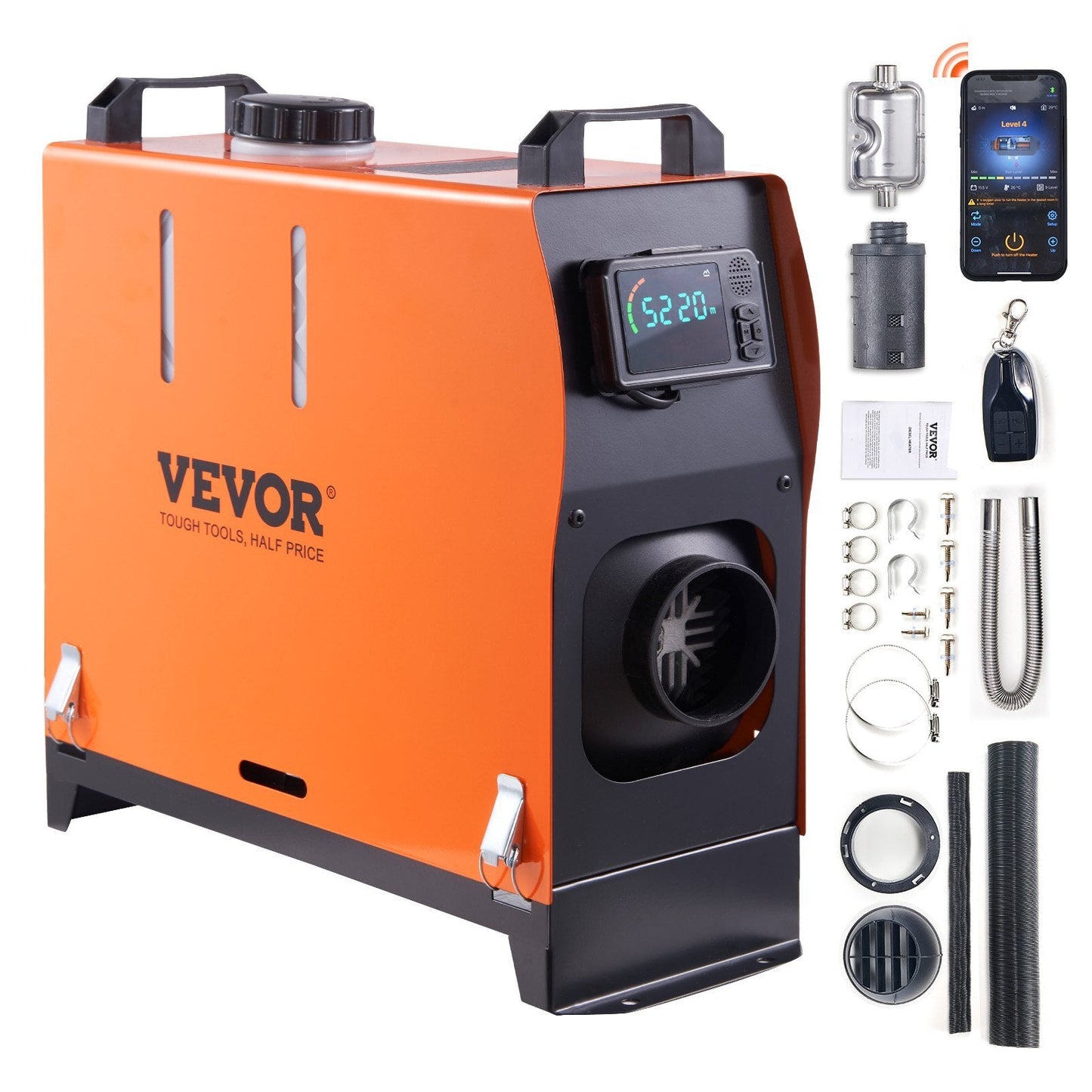 VEVOR Diesel Air Heater All - in - one 12V 8KW Bluetooth App LCD for Car RV Indoors - Asmota