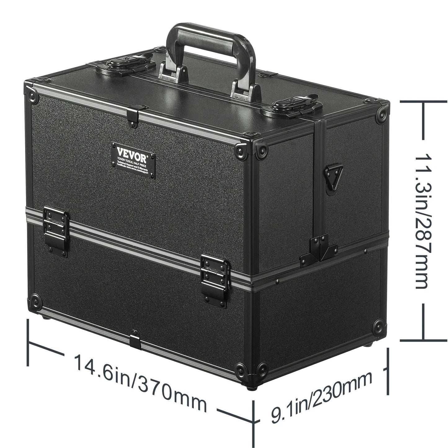 VEVOR Professional Makeup Train Case Aluminum Cosmetic Case Workbench With Supporting Legs Rolling Makeup Case Extra Large - Asmota