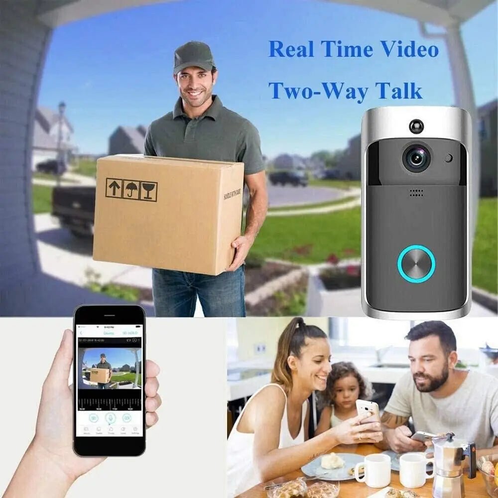 Video Intercom Doorbell Smart WiFi Video Doorbell Camera Night Vision Smart Home Security Outdoor Two Way Intercom Voice Change - Asmota