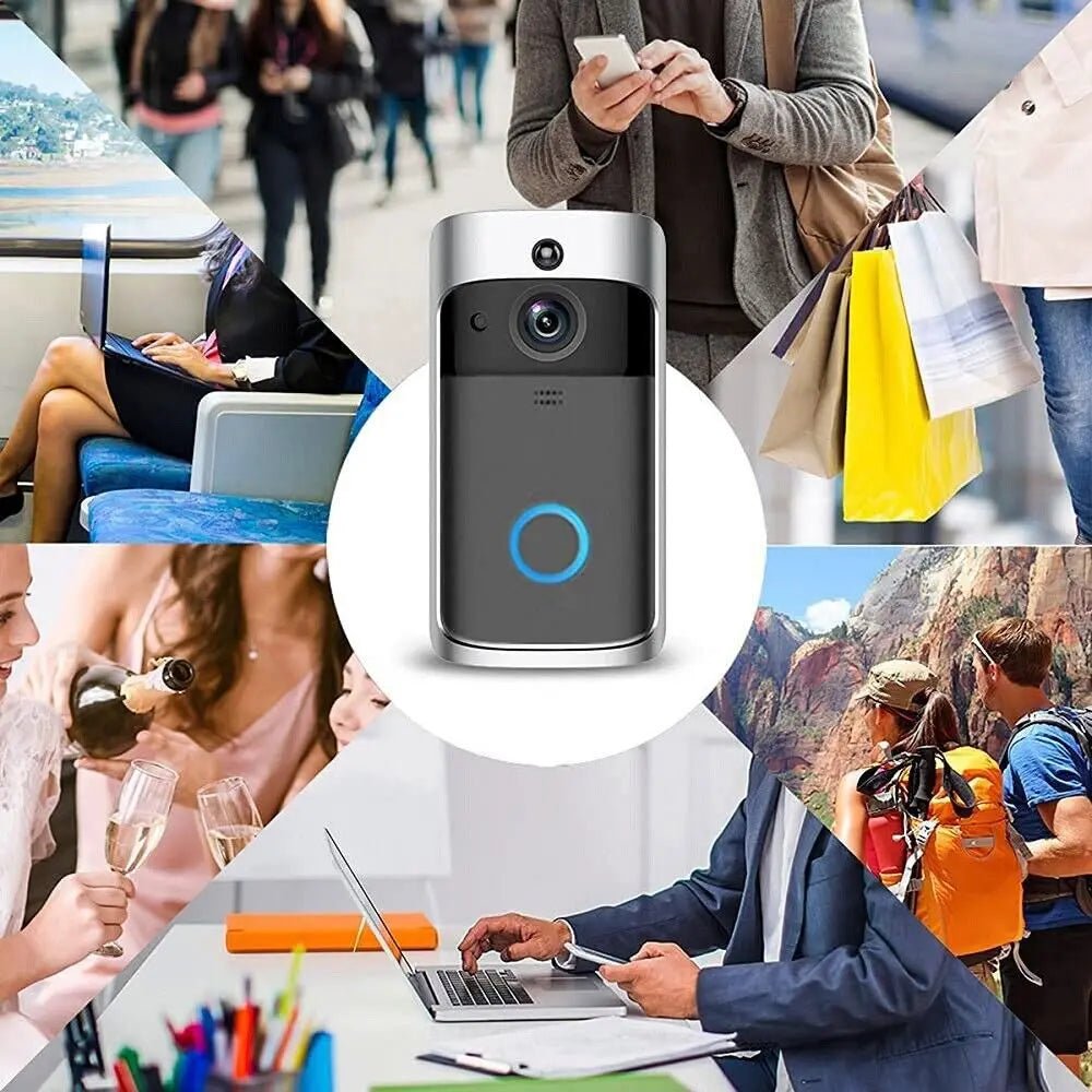 Video Intercom Doorbell Smart WiFi Video Doorbell Camera Night Vision Smart Home Security Outdoor Two Way Intercom Voice Change - Asmota