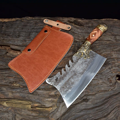 Vintage cleaver ghost hand made kitchen chef knife - Asmota