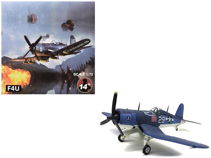 Vought F4U - 1D Corsair Fighter Aircraft "VF - 17 Jolly Rogers 16 - Victory Ace Lt. (jg) Ira Kepford" (1944) United States Navy 1/72 Diecast Model Airplane - Asmota