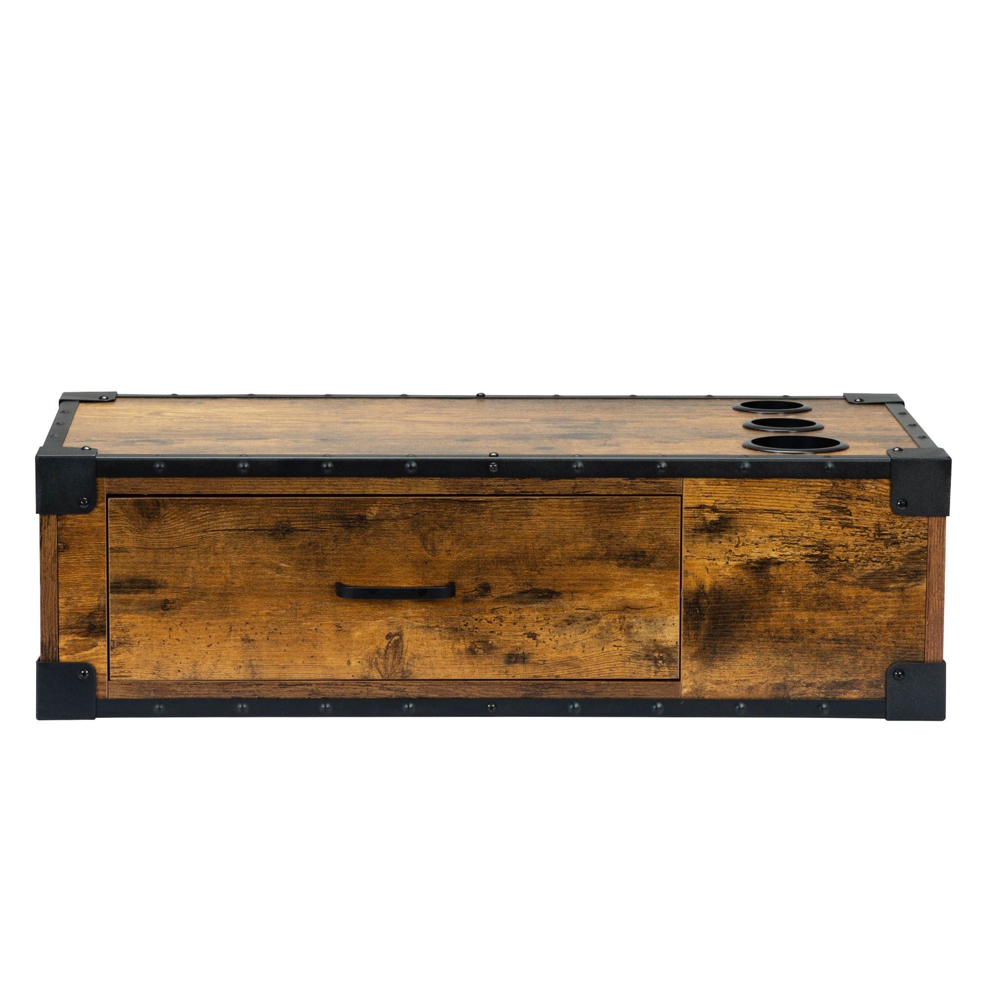 Wall - Mounted Wooden Salon Station; Beauty Styling Table; with 3 Holes for Hair Dryer; Curling Iron; Hair Straightener - Asmota