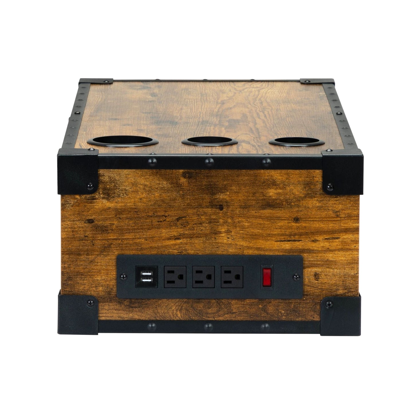 Wall - Mounted Wooden Salon Station; Beauty Styling Table; with 3 Holes for Hair Dryer; Curling Iron; Hair Straightener - Asmota