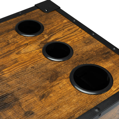 Wall - Mounted Wooden Salon Station; Beauty Styling Table; with 3 Holes for Hair Dryer; Curling Iron; Hair Straightener - Asmota