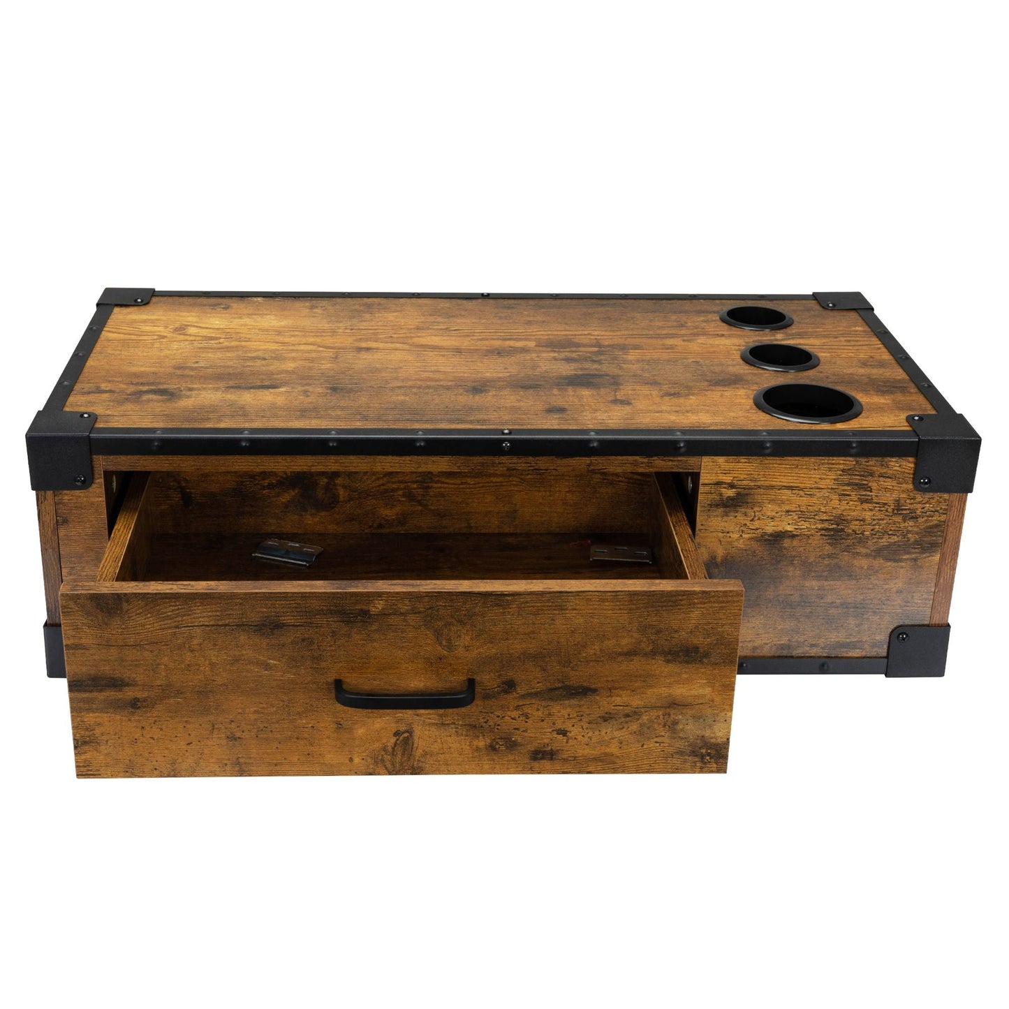 Wall - Mounted Wooden Salon Station; Beauty Styling Table; with 3 Holes for Hair Dryer; Curling Iron; Hair Straightener - Asmota