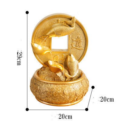 Water Fountain Feng Shui Ornaments Fish Decor Home Office Living Room Decoration - Asmota