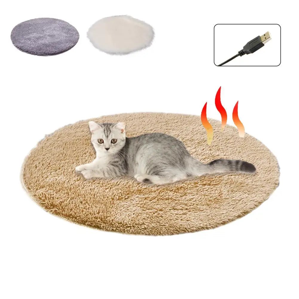 Winter Pet Electric Heating Pad Blanket Dog Cat Electric Heating Bed Plush Mat USB Charging Sleeping Blanket For Travel Dog Bed - Asmota