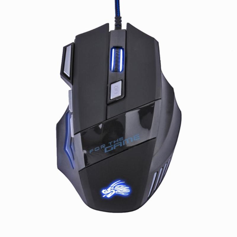 Wired Gaming Mouse 5500DPI 7 - Color LED Backlight Optical Mouse Gamer USB 7 Buttons PC Gamer Computer Laptop Desktop Mice - Asmota