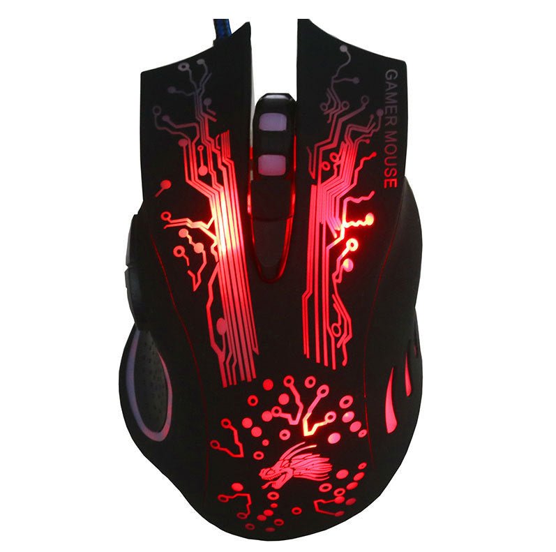 Wired Gaming Mouse 5500DPI 7 - Color LED Backlight Optical Mouse Gamer USB 7 Buttons PC Gamer Computer Laptop Desktop Mice - Asmota