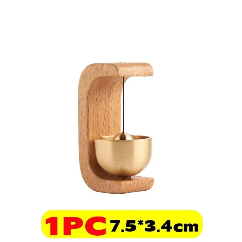 Wireless Doorbell Solid Wooden Doorbell Magnetic Brass Wind Chimes Wireless Jingle Bell Entrance Door Bell Pendant Home Decor - Asmota