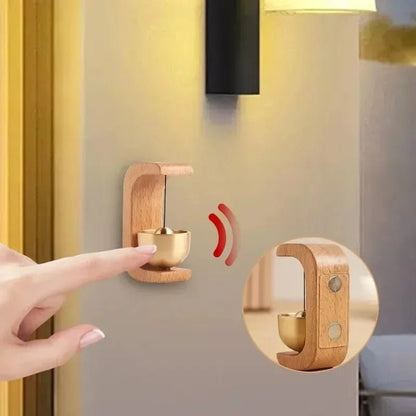 Wireless Doorbell Solid Wooden Doorbell Magnetic Brass Wind Chimes Wireless Jingle Bell Entrance Door Bell Pendant Home Decor - Asmota