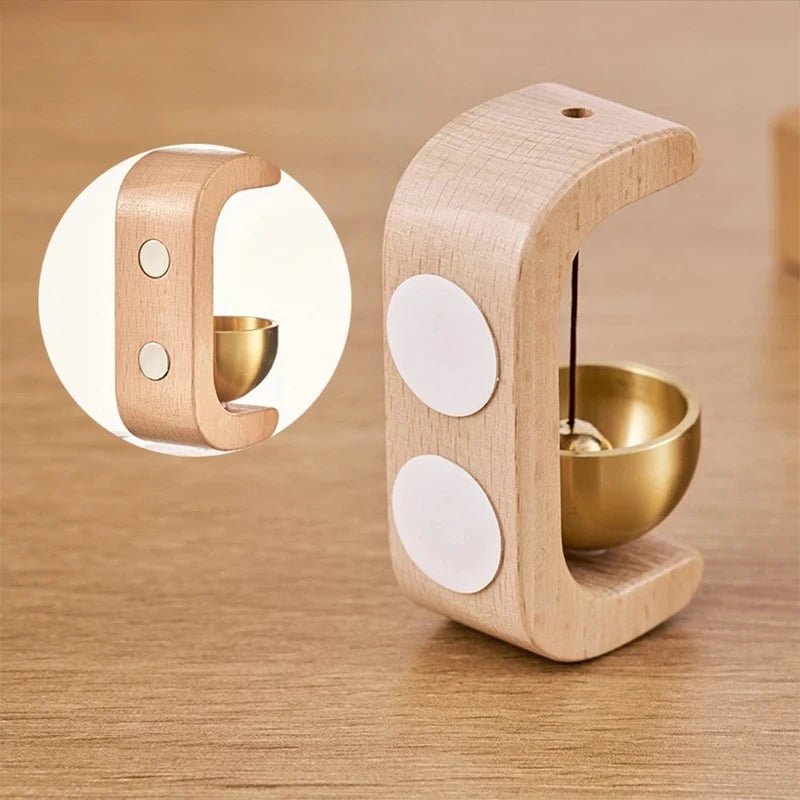 Wireless Doorbell Solid Wooden Doorbell Magnetic Brass Wind Chimes Wireless Jingle Bell Entrance Door Bell Pendant Home Decor - Asmota