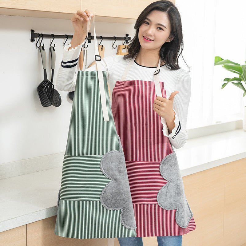 Women Aprons Waterproof Adjustable Neck Strap Absorbent Cooking Gardening BBQ Baking Sleeveless Kitchen Apron with Pocket - Asmota