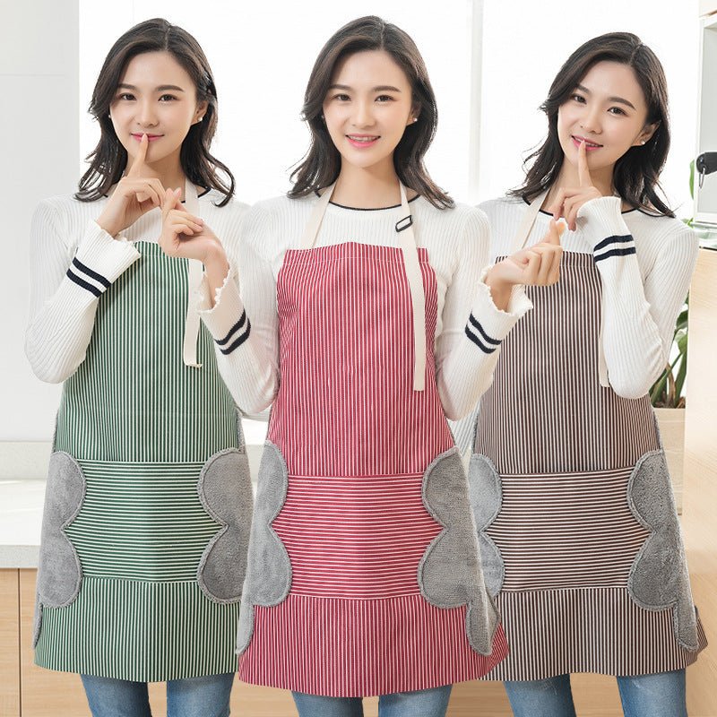 Women Aprons Waterproof Adjustable Neck Strap Absorbent Cooking Gardening BBQ Baking Sleeveless Kitchen Apron with Pocket - Asmota