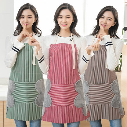 Women Aprons Waterproof Adjustable Neck Strap Absorbent Cooking Gardening BBQ Baking Sleeveless Kitchen Apron with Pocket - Asmota