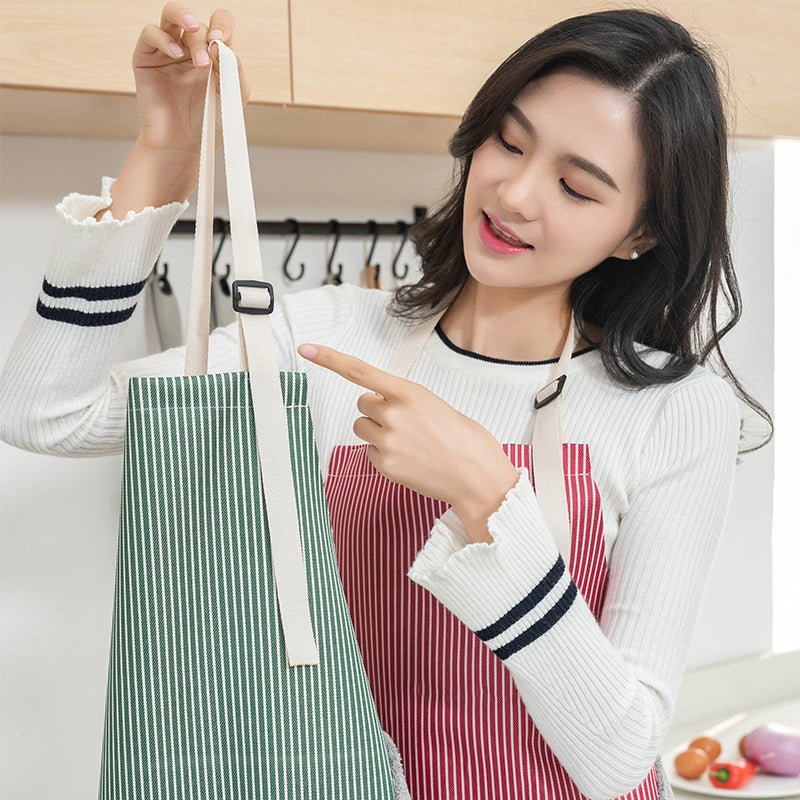 Women Aprons Waterproof Adjustable Neck Strap Absorbent Cooking Gardening BBQ Baking Sleeveless Kitchen Apron with Pocket - Asmota