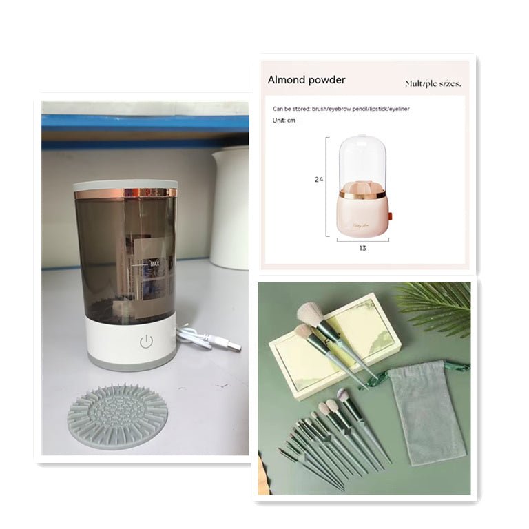Women Eye Shadow Brush Cleaning Tool Portable Electric Makeup Brush Cleaner Machine With USB Charging Automatic Cosmetic Brush - Asmota