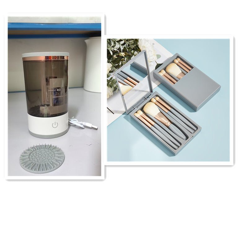 Women Eye Shadow Brush Cleaning Tool Portable Electric Makeup Brush Cleaner Machine With USB Charging Automatic Cosmetic Brush - Asmota