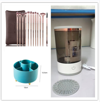 Women Eye Shadow Brush Cleaning Tool Portable Electric Makeup Brush Cleaner Machine With USB Charging Automatic Cosmetic Brush - Asmota