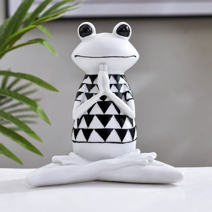 Yoga Frog Figurines Meditation Animal Ornaments Resin Statue Living Room Bedroom Interior Decor Office Home Decoration - Asmota