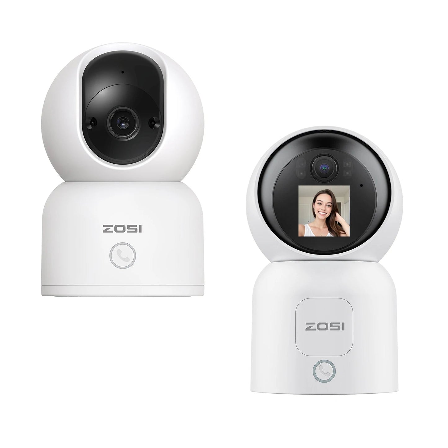 ZOSI 360° Smart Home Security Camera PTZ Auto Tracking Baby Monitor AI Panoramic HD Night Vision Indoor WiFi Surveillance Camera - Asmota