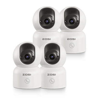 ZOSI 360° Smart Home Security Camera PTZ Auto Tracking Baby Monitor AI Panoramic HD Night Vision Indoor WiFi Surveillance Camera - Asmota