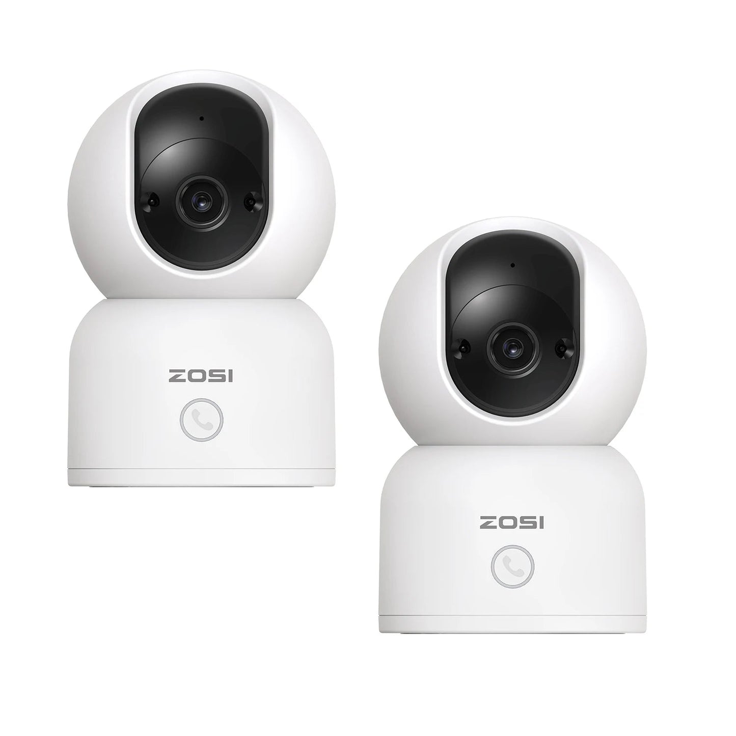 ZOSI 360° Smart Home Security Camera PTZ Auto Tracking Baby Monitor AI Panoramic HD Night Vision Indoor WiFi Surveillance Camera - Asmota