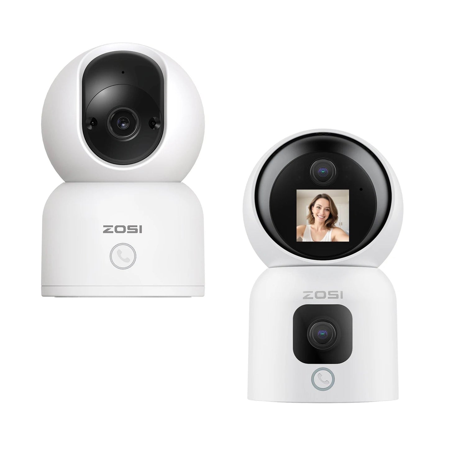 ZOSI 360° Smart Home Security Camera PTZ Auto Tracking Baby Monitor AI Panoramic HD Night Vision Indoor WiFi Surveillance Camera - Asmota