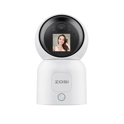 ZOSI 360° Smart Home Security Camera PTZ Auto Tracking Baby Monitor AI Panoramic HD Night Vision Indoor WiFi Surveillance Camera - Asmota