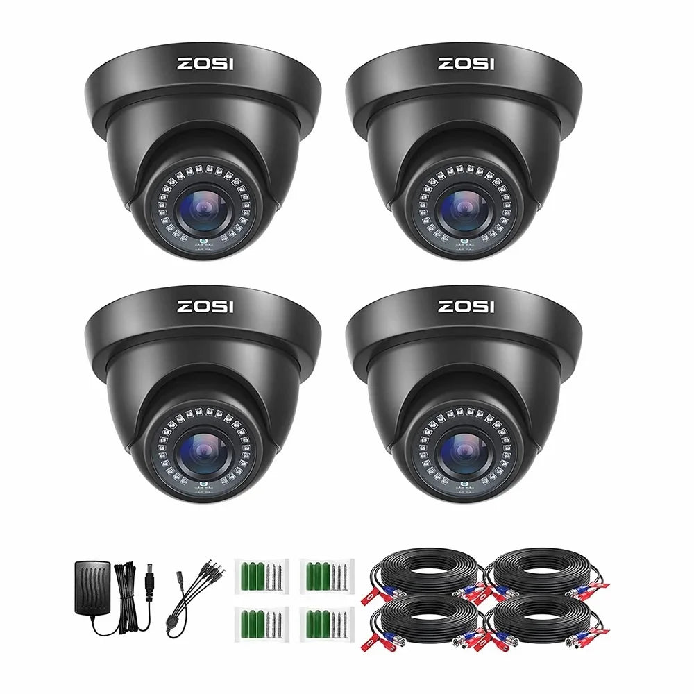 ZOSI 4Pack 2.0MP HD 1080P Security Cameras Kit Indoor Outdoor Home CCTV Dome Surveillance Camera for HD - TVI Analog DVR System - Asmota