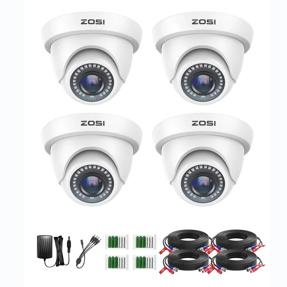 ZOSI 4Pack 2.0MP HD 1080P Security Cameras Kit Indoor Outdoor Home CCTV Dome Surveillance Camera for HD - TVI Analog DVR System - Asmota